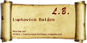 Luptovics Balázs névjegykártya