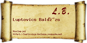 Luptovics Balázs névjegykártya